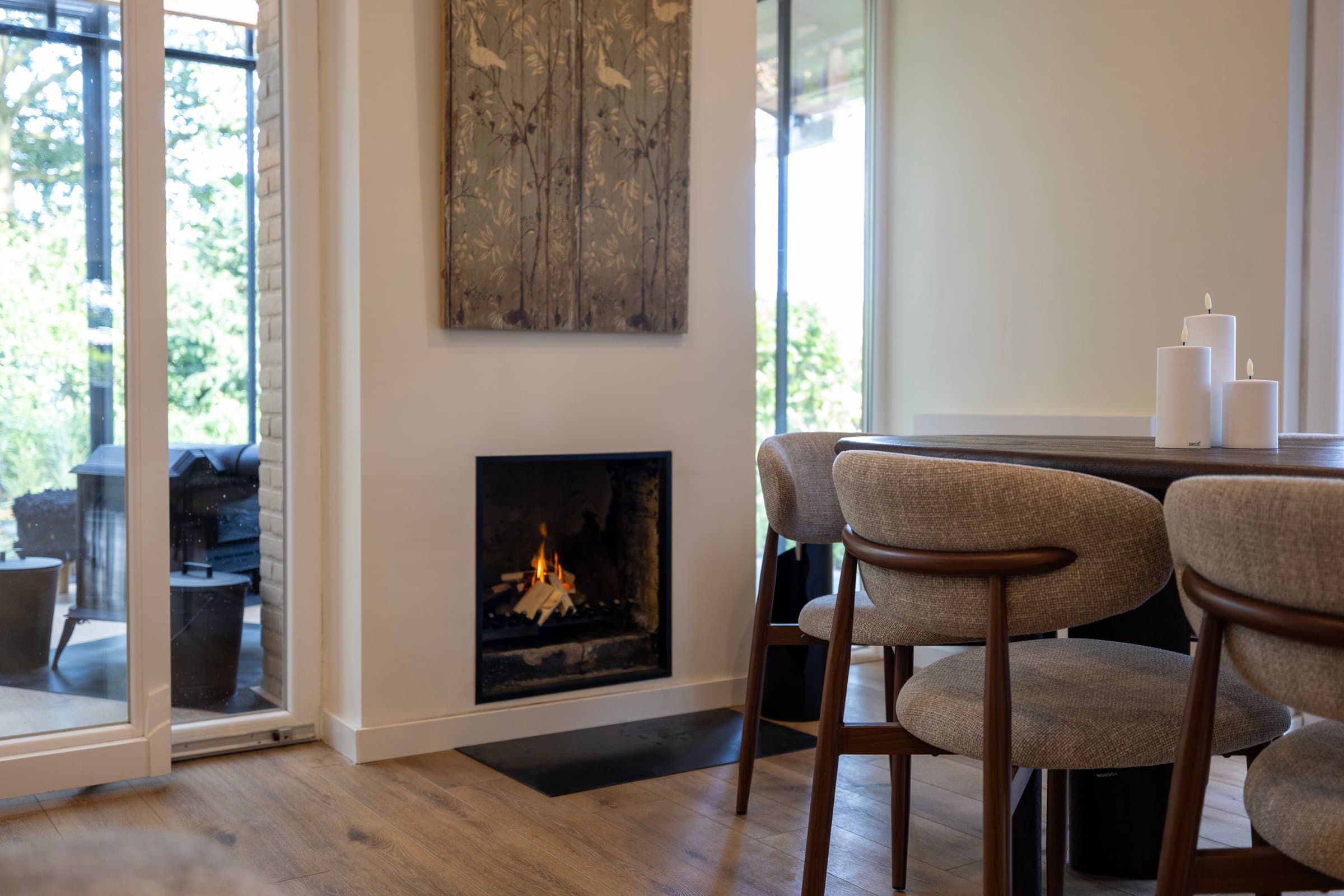 Woonkamer met haard